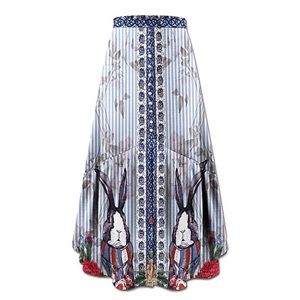 Button-Accent Front-Slit Maxi Skirt Women